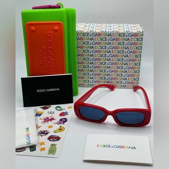 NEW DOLCE & GABBANA KIDS Sunglasses DX6006U 308825 Red Dark Grey Mirror Blue - Picture 10 of 11